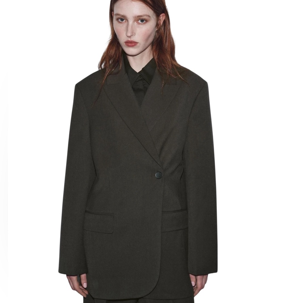 Zara NWT Grey Oversized Blazer in Sz S